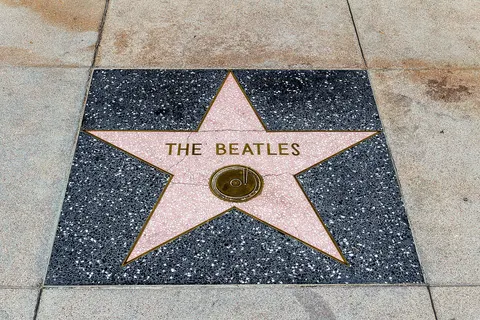 Star of “The Beatles” at the Walk of Fame in Los Angeles , California , USA