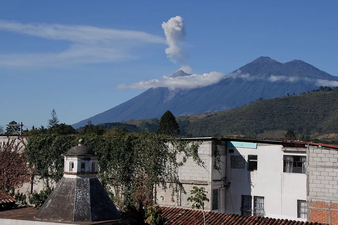 Active Volcan Fuego as seen from Antigua, Guatemala