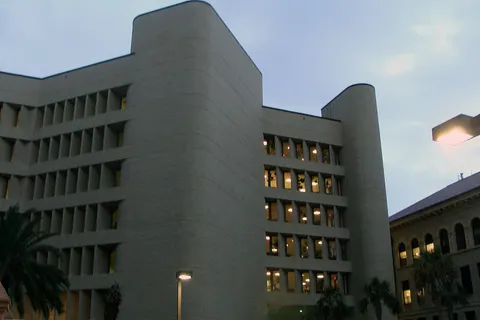 University Hospital Clinics building, University of Texas Medical Branch, Galveston, TX.