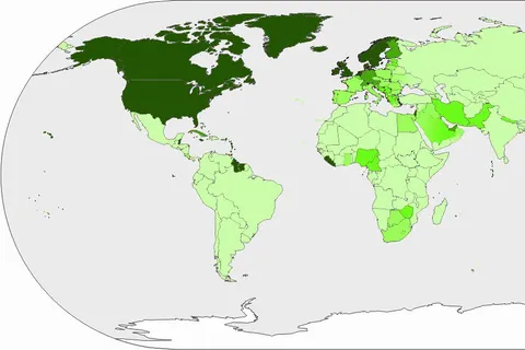 This is a color coded diagram to indicate the proficiency of tested English speakers of nearly all the world's countries. A few small islands have not been accounted for. Very high proficiency High proficiency Moderate proficiency Low proficiency Very low proficiency Not available