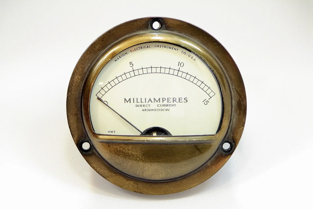 A vintage ampere meter.