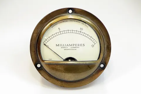 A vintage ampere meter.