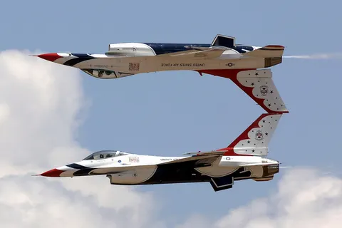 The U.S. Air Force Thunderbirds perform an airshow after the 2007 U.S. Air Force Academy Graduation Ceremony May 30 in Colorado. The ceremony marks the culmination of four years at the academy and their transition from cadet to the Air Force's newest second lieutenants.
