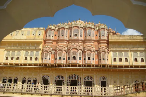 Hawa Mahal is an icon of Jaipur. It is one of the most visited places in Jaipur. In this photo, you are watching top 2 stories of Hawa Mahal through a Jharokha.