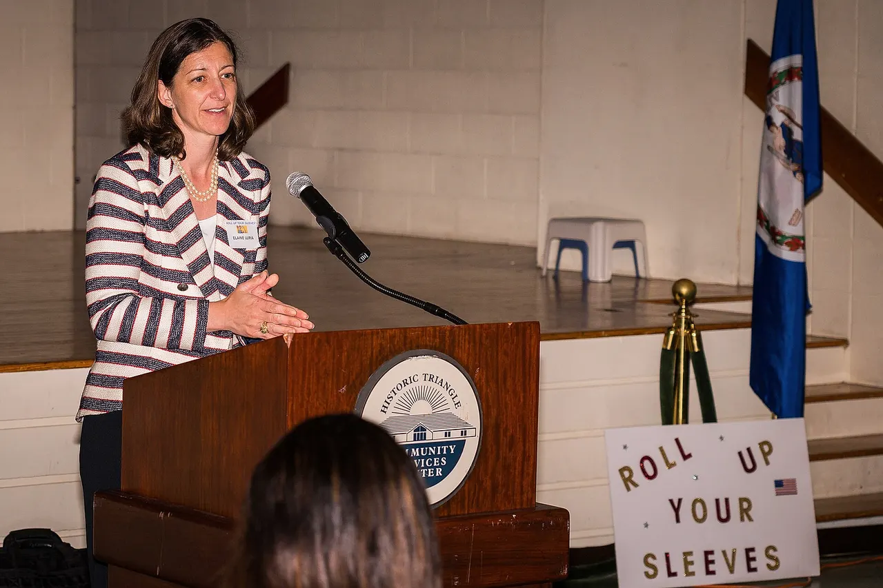 Elaine Luria, Democratic candidate for Virginia's Second Congressional District speaks at a June 2018 rally in Williamsburg. Ms. Luria is a small business owner and a retired U.S. Navy officer. Update: Retired Commander Luria was in fact elected to the U.S. Congress in the November 2018 elections and will be sworn in as a U.S. Congresswoman in January 2019.