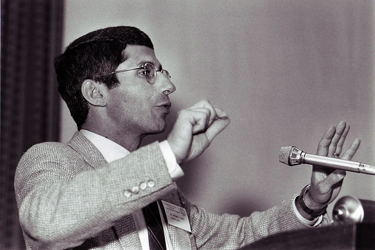 Dr. Anthony Fauci delivering an AIDS-related talk in 1985. Credit: NIAID