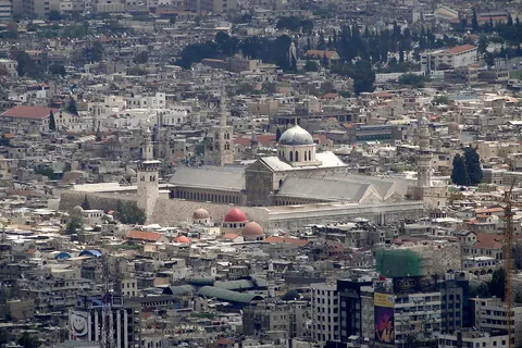 View of the Umayyad Mosque , Damascus, Syria
