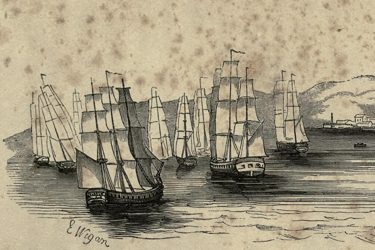 The fleet passing Golden Island.