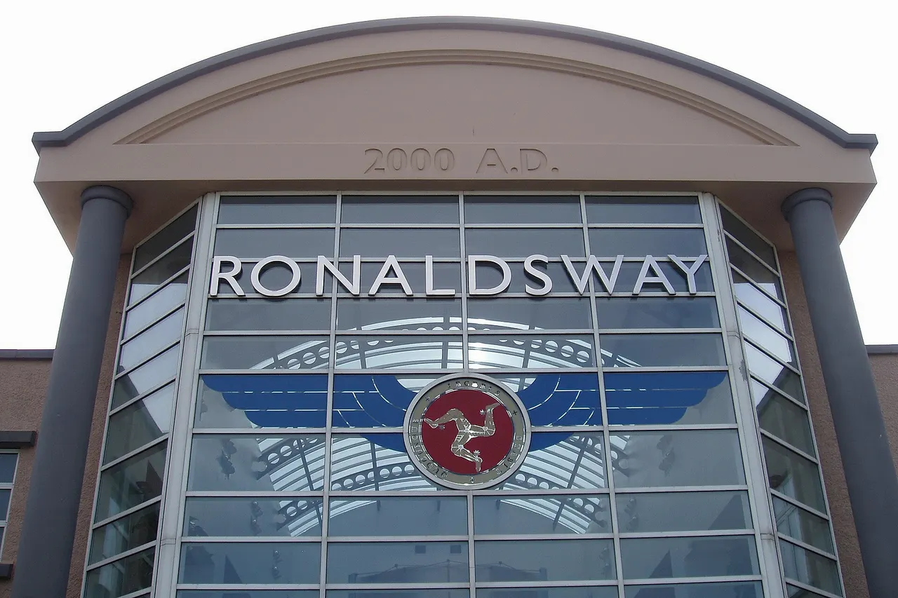 Front facade of the passenger terminal at Ronaldsway Airport (IOM) situated between Ballasalla and Castletown, Isle of Man.