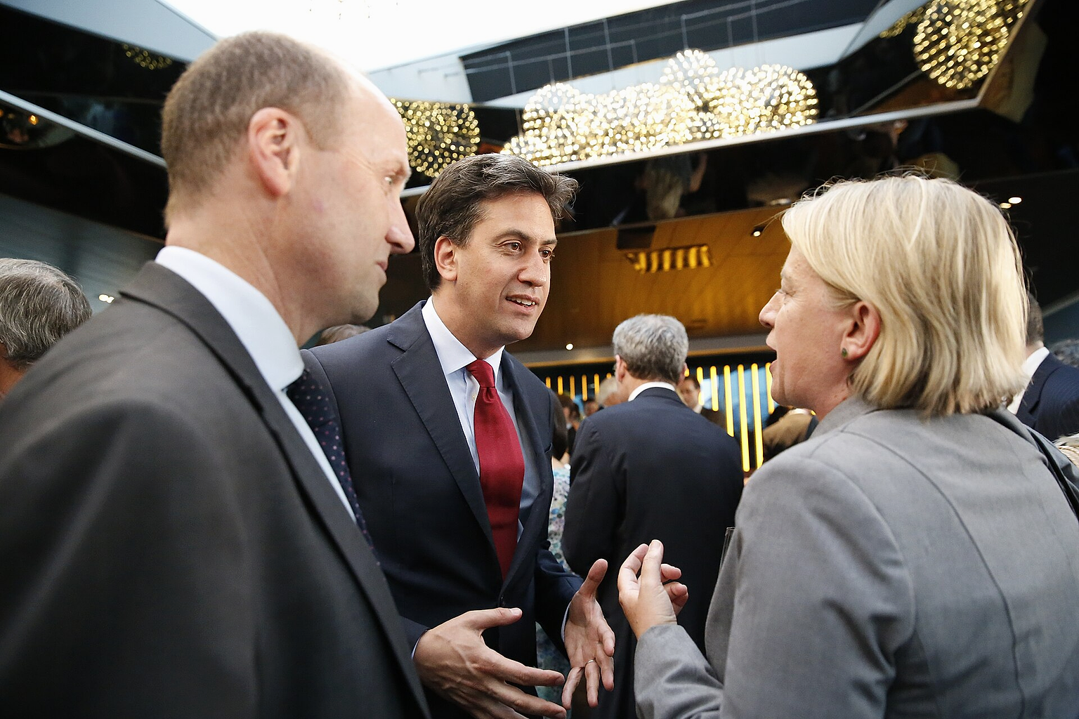 George Parker, Ed Milliband and Natalie Bennett