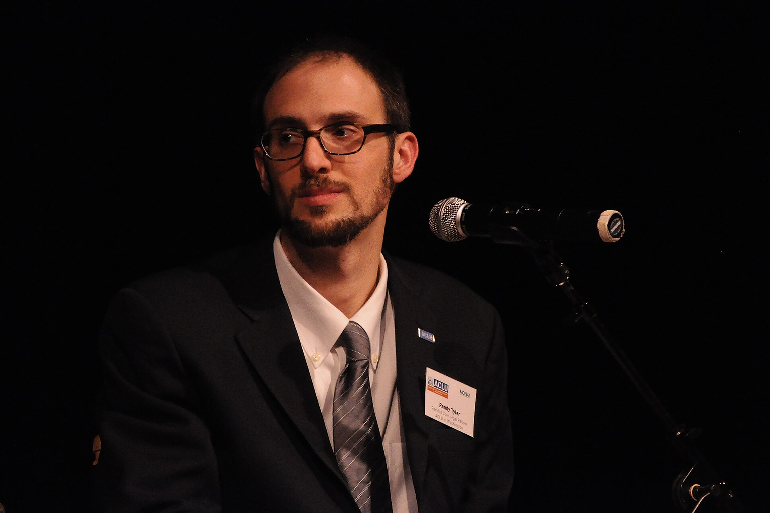 Randy Tyler, Perkins Coie Legal Fellow, ACLU-WA, speaking at ACLU-WA 2010 annual meeting, Seattle, Washington.