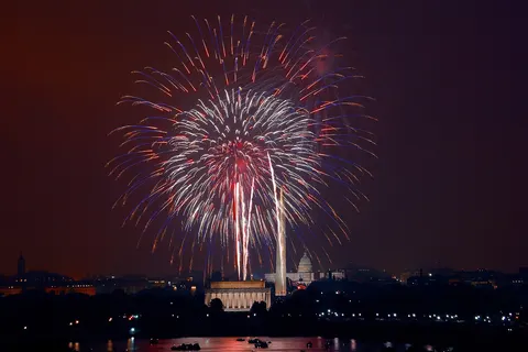 July 4th fireworks, Washington, D.C. 2008 July 4. 1 photograph : digital, TIFF file, color. Washington, D.C., is a spectacular place to celebrate July 4th! The National Mall, with Washington D.C.'s monuments and the U.S. Capitol in the background, forms a beautiful and patriotic backdrop to America's Independence Day celebrations. Credit line: Carol M. Highsmith's America, Library of Congress, Prints and Photographs Division. Rights Info: No known restrictions on publication. Repository: Library of Congress, Prints and Photographs Division, Washington, D.C. 20540 USA, hdl.loc.gov/loc.pnp/pp.print More information about the Highsmith Collection is available at hdl.loc.gov/loc.pnp/pp.highsm Call Number: LC-DIG-highsm- 04694