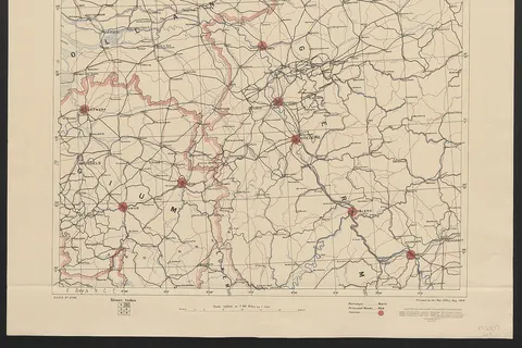 WWI map from the collections of the National Library of Wales