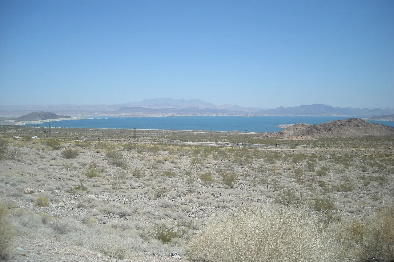 Lake Mead on the Colorado River , on the border between Nevada and Arizona ( United States ).