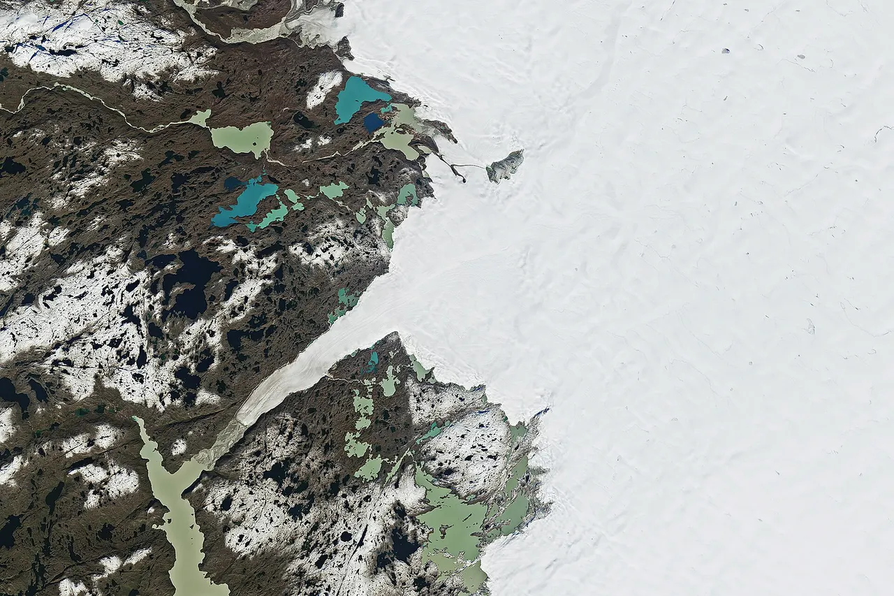 Ice covers about 1.7 million square kilometers (656,000 square miles) of Greenland, forming the largest ice sheet on Earth outside of Antarctica. Each summer, its surface begins to melt under the warmth of the Sun, intensified by the season’s long daylight hours and sometimes further enhanced by clouds and rain. Greenland’s melting season usually runs from May to early September. The 2025 season was considered “moderately intense,” ranking 19th in the 47-year satellite record for cumulative daily melt area as of late August, according to an analysis by the National Snow and Ice Data Center (NSIDC). This year’s season featured an extended period of melting in part of July and a sharp increase in warmth and melting in mid-August. The mid-August spike, which was preceded by significant rainfall in some areas, peaked on August 21, when melting was observed across nearly 35 percent of the ice sheet—a record for that date, according to the NSIDC. These satellite images show the ice sheet on that day (left) and nearly two weeks later (right), along part of its southwestern edge about 150 kilometers (90 miles) northeast of the capital city of Nuuk (not shown). Both images were captured by the OLI-2 (Operational Land Imager-2) on Landsat 9. In the August image, a vast expanse of gray, “dirty” ice is visible. The darker appearance is due to particles like black carbon and dust that have accumulated on the ice sheet. As the snow and ice melt, these impurities are left behind, making the ice appear even darker. This darkening reduces the ice’s albedo—its ability to reflect sunlight—causing it to absorb more solar energy and melt even faster during the summer months. Several ponds of light- and deep-blue meltwater dot the ice, and scattered clouds cover part of the ice sheet in the middle and bottom-right of the scene. By the date of the September image, a fresh layer of snow appears to cover much of the dirty ice as well as some of the land. While major melt events have occurred as late as September in previous years, they become less likely this time of year as temperatures typically drop with the Arctic’s diminishing daylight. Scientists track seasonal melting each year because it is one of the ways the massive Greenland Ice Sheet loses ice. (Iceberg calving and melting at the base of tidewater glaciers also play a role.) As air and water temperatures have risen in recent decades, ice losses have outpaced ice gains, contributing to sea level rise. NASA Earth Observatory images by Wanmei Liang, using Landsat data from the U.S. Geological Survey. Story by Kathryn Hansen.