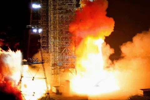 The launch of Long March 3B Rocket, Xichang Satellite Center, China.