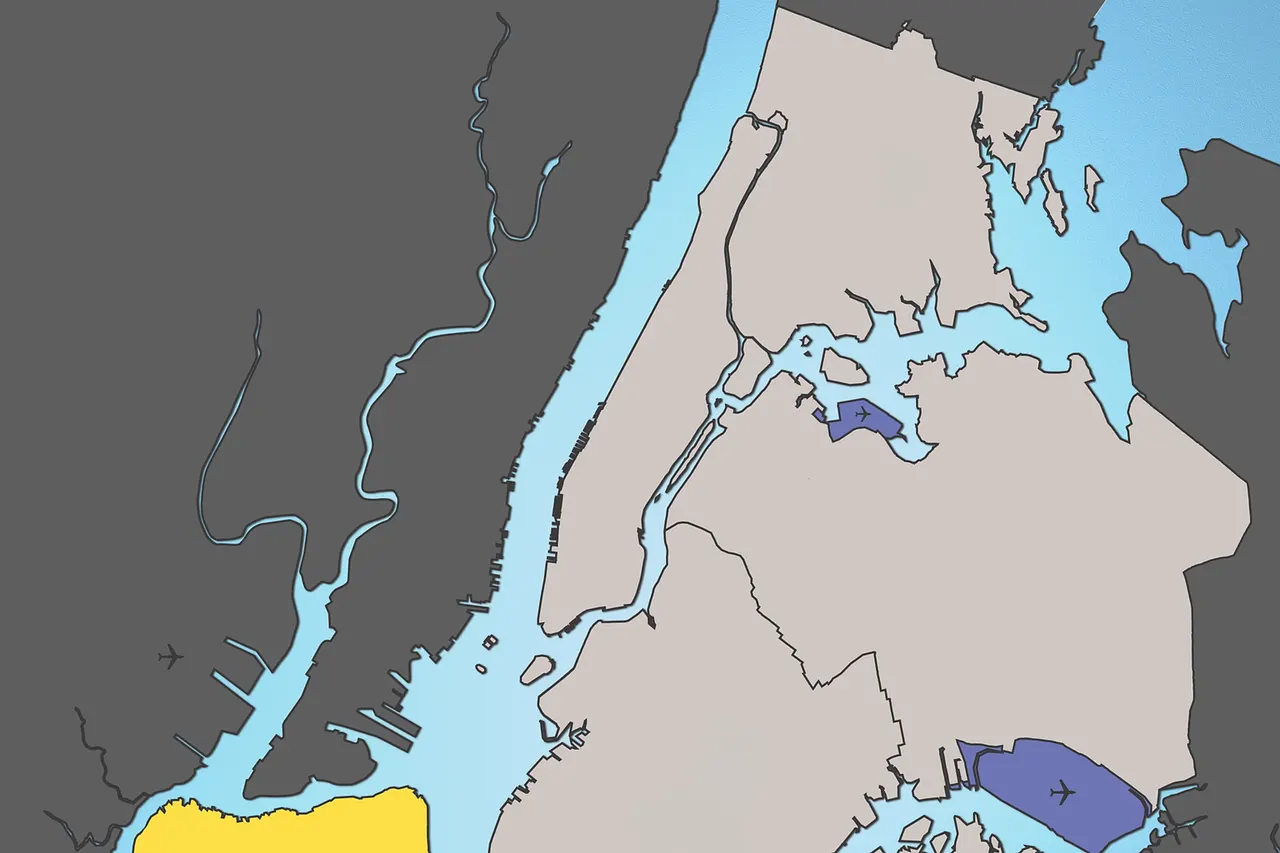 A map of New York City with Staten Island highlighted.