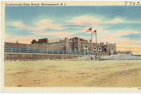 Title: Scarborough State Beach, Narragansett, R.I. Subjects: Sports & recreation facilities Places: Rhode Island > Washington (county) > Narragansett Notes: Title from item. Extent: 1 print (postcard) : linen texture, color ; 3 1/2 x 5 1/2 in. Accession #: 06_10_001936