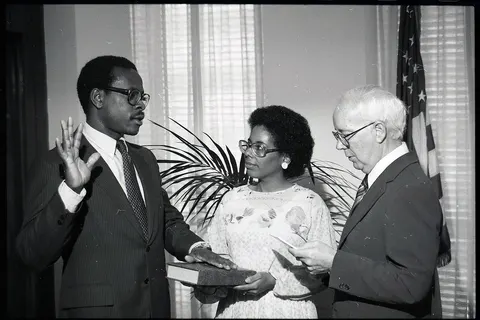 Future Justice Clarence Thomas is sworn in as Assistant Secretary of Education for the Office for Civil Rights