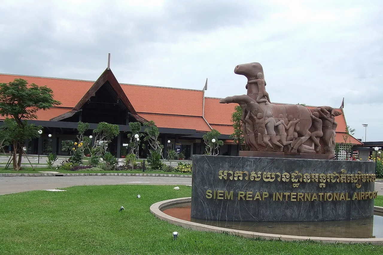 Entrance of Siem Reap International Airport and Overseas Terminal