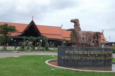 Entrance of Siem Reap International Airport and Overseas Terminal