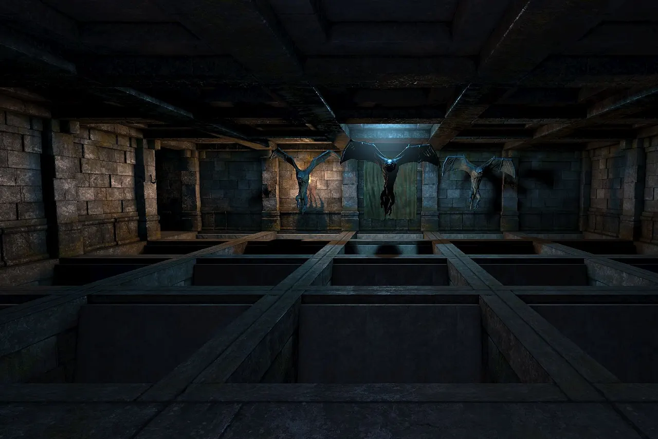 screenshot of the dungeon crawler computer game Legend of Grimrock (2012)