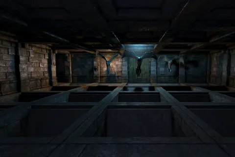 screenshot of the dungeon crawler computer game Legend of Grimrock (2012)
