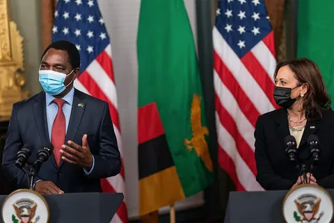 President Hichilema meets with U.S. Vice President Kamala Harris at the White House