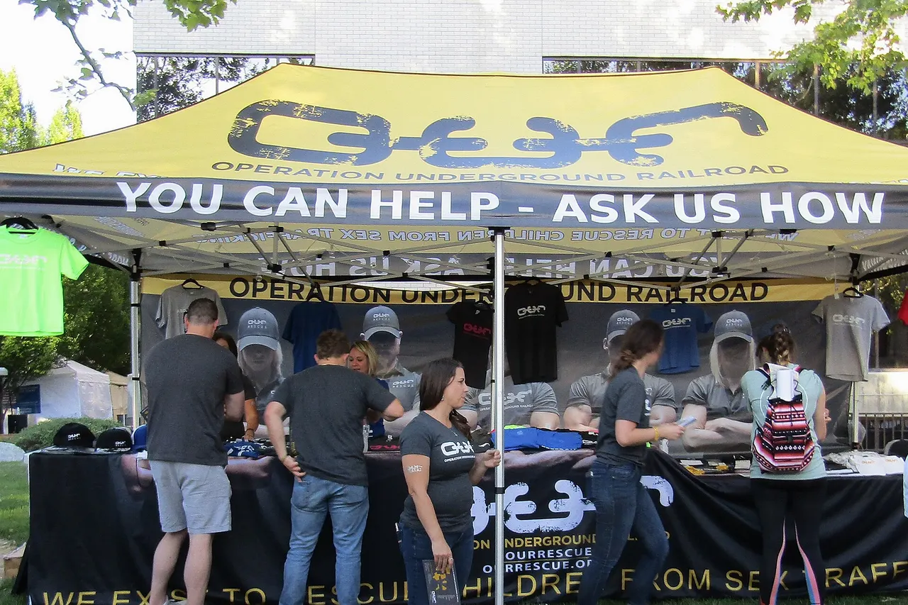 Information tent for Operation Underground Railroad in the Provo Freedom Festival.