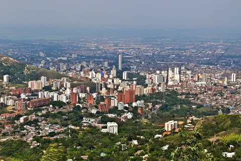 Santiago de Cali panoramic view from Cristo Rey Hills.