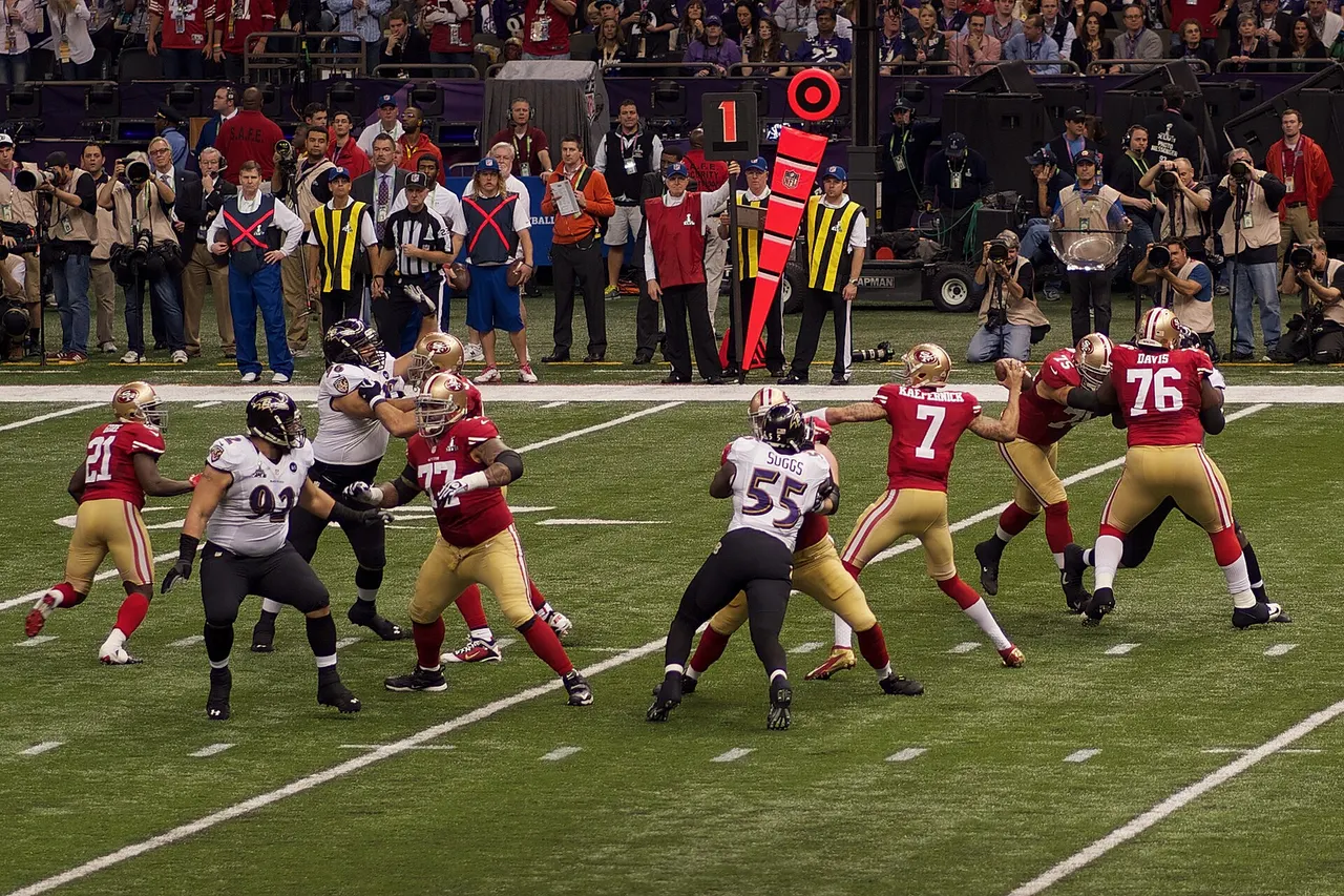 San Francisco 49ers quarterback Colin Kaepernick attempts a pass in Super Bowl XLVII.