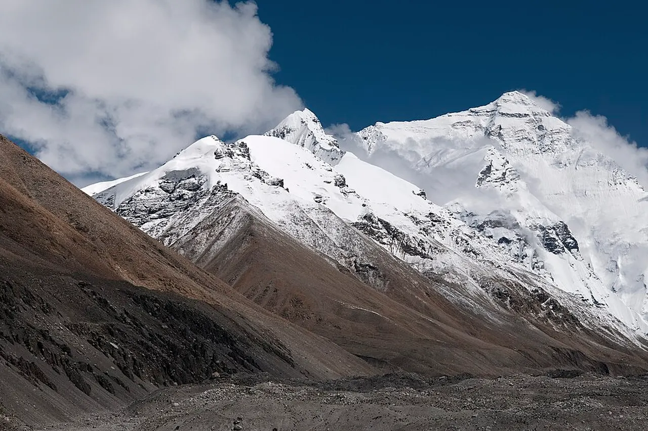 Mount Everest North Face as seen from the path to the base camp, Tibet, China.
