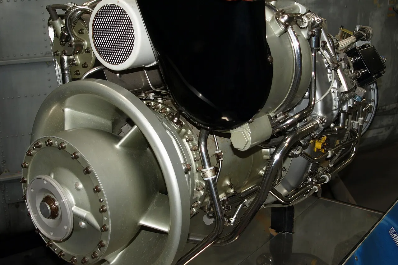Rolls-Royce Gem turboshaft engine on display at the Helicopter Museum, Weston.